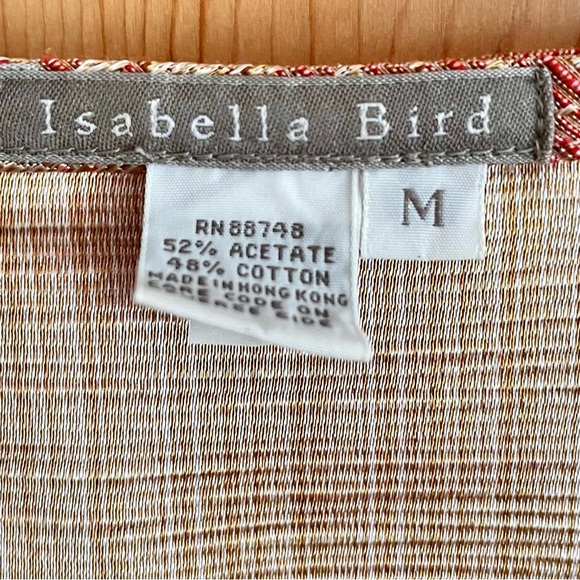 Isabella Bird Size Medium Muted Earthtone Red and Gold Abalone Button Up Jacket - Picture 4 of 12